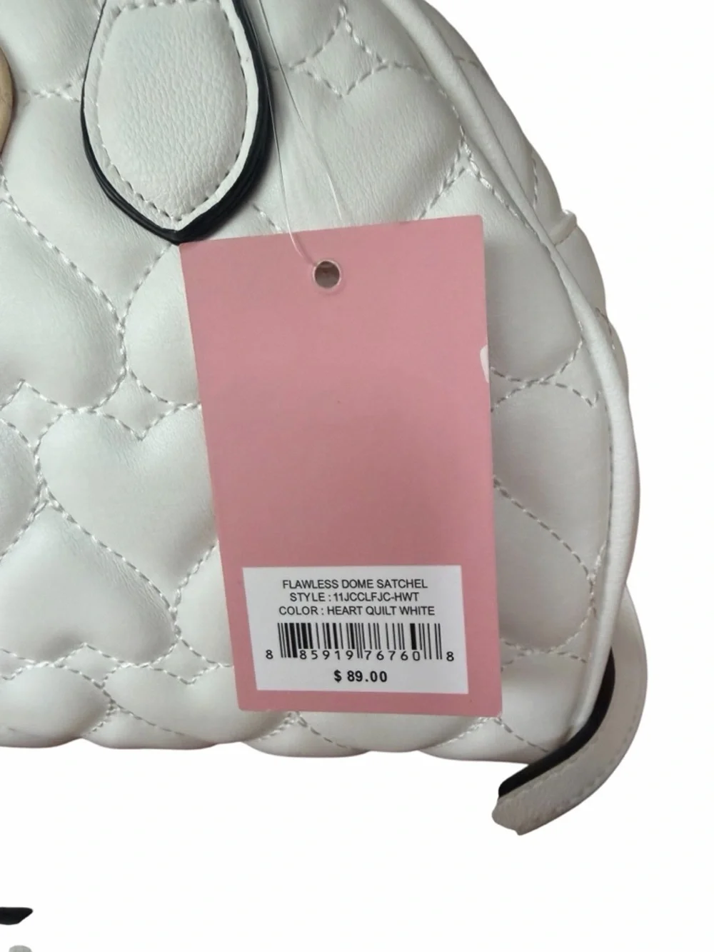 NWT Juicy Couture Flawless Dome Satchel Heart Quilt White Crossbody Bag Handbag - Picture 10 of 10